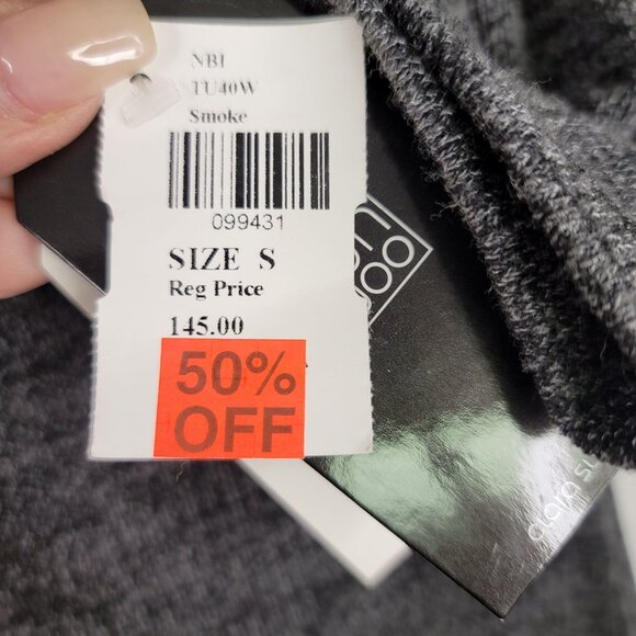 Clara Sunwoo Small Heather Asymmetric Cowl Neck Tunic Gray Long Sleeve USA - Picture 9 of 11